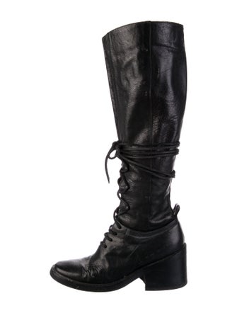 Ann Demeulemeester Leather Combat Boots
