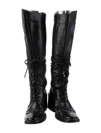 Ann Demeulemeester Leather Combat Boots