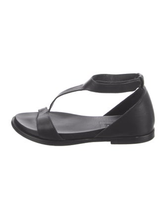 Ann Demeulemeester Leather T-Strap Sandals