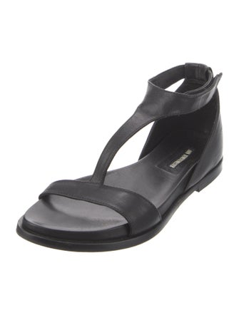 Ann Demeulemeester Leather T-Strap Sandals