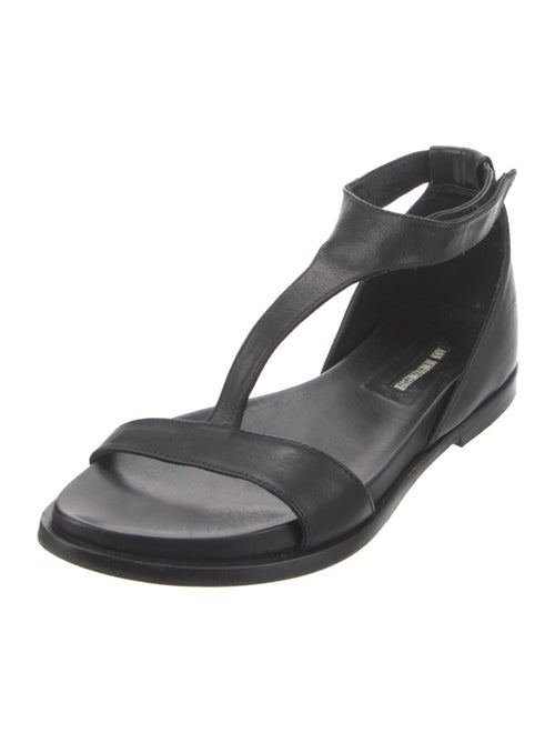 Ann Demeulemeester Leather T-Strap Sandals