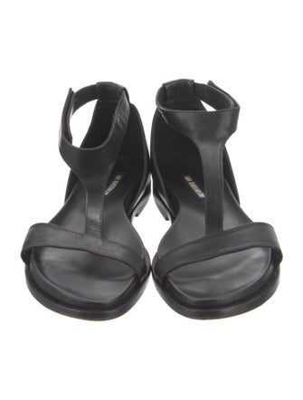 Ann Demeulemeester Leather T-Strap Sandals