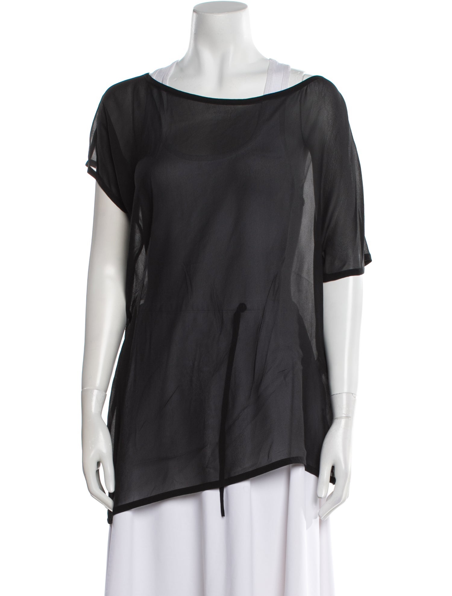 Ann Demeulemeester Silk Bateau Neckline Tunic