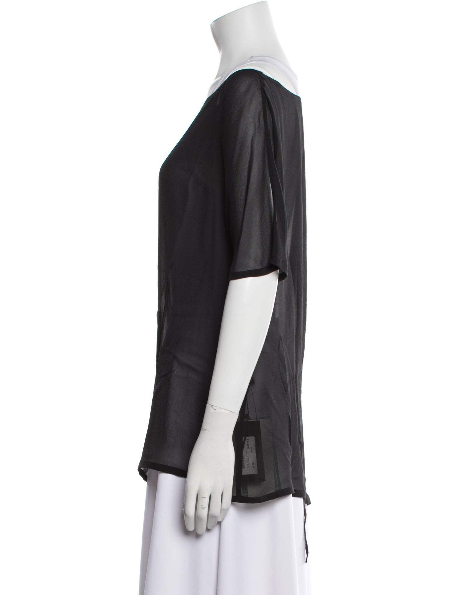 Ann Demeulemeester Silk Bateau Neckline Tunic