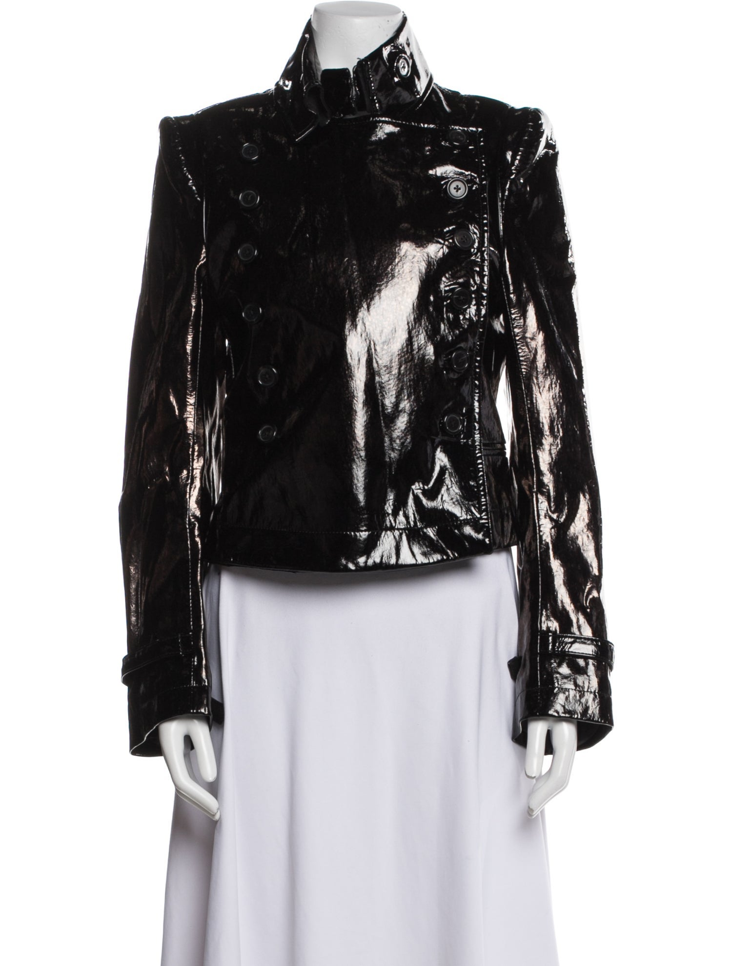 Ann Demeulemeester Patent Leather Biker Jacket