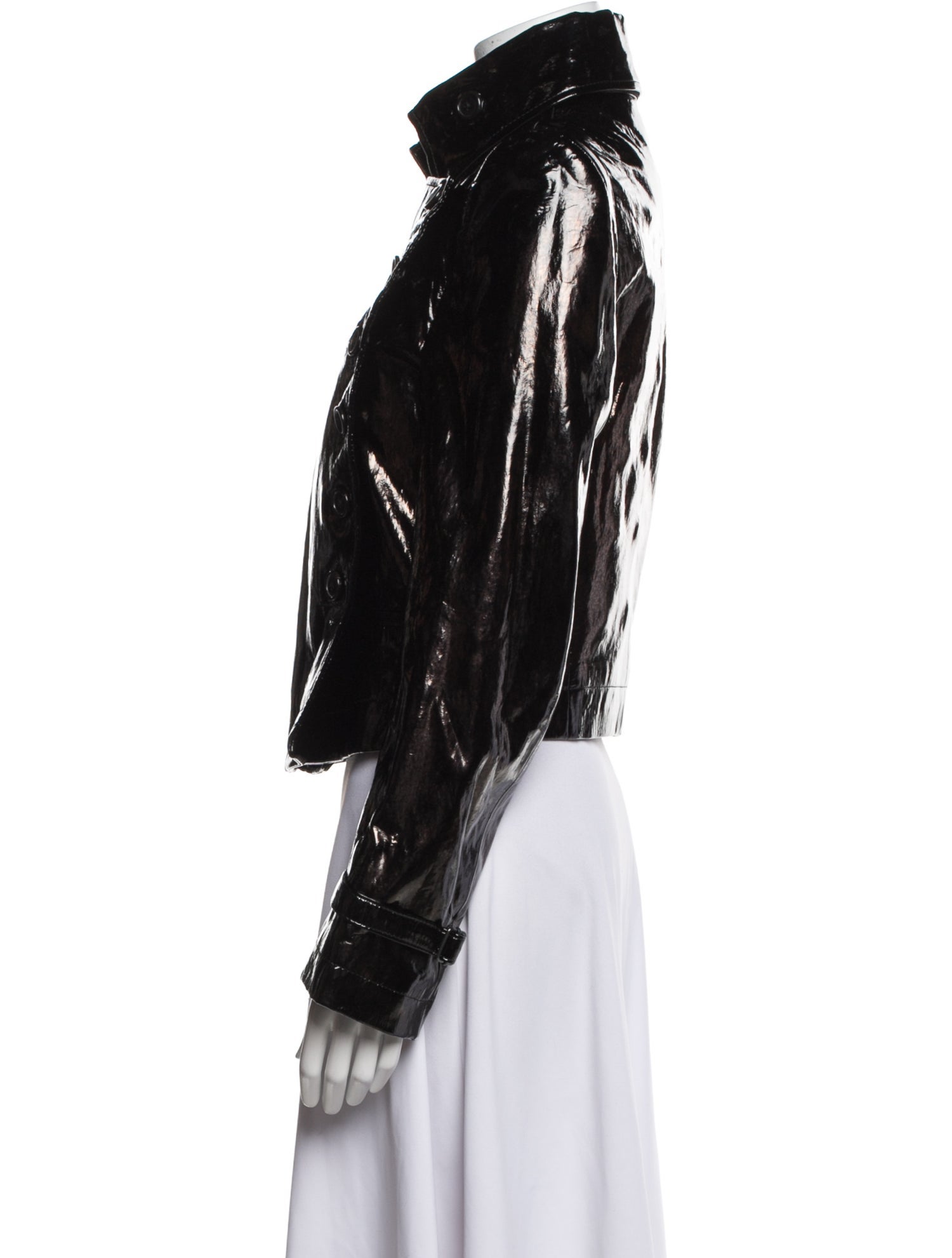 Ann Demeulemeester Patent Leather Biker Jacket