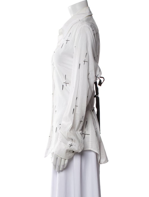 Ann Demeulemeester Printed Long Sleeve Button-Up Top