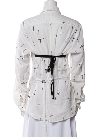 Ann Demeulemeester Printed Long Sleeve Button-Up Top
