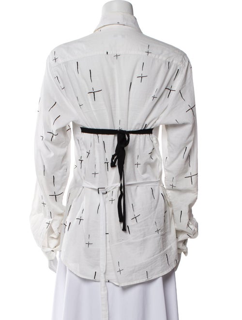 Ann Demeulemeester Printed Long Sleeve Button-Up Top