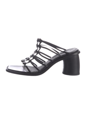 Ann Demeulemeester Leather Cutout Accent Slides