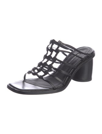 Ann Demeulemeester Leather Cutout Accent Slides