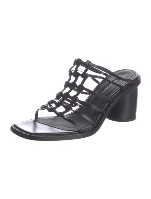 Ann Demeulemeester Leather Cutout Accent Slides