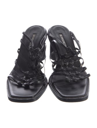 Ann Demeulemeester Leather Cutout Accent Slides