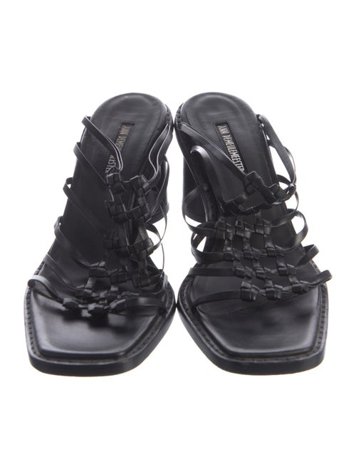 Ann Demeulemeester Leather Cutout Accent Slides