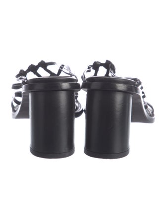 Ann Demeulemeester Leather Cutout Accent Slides