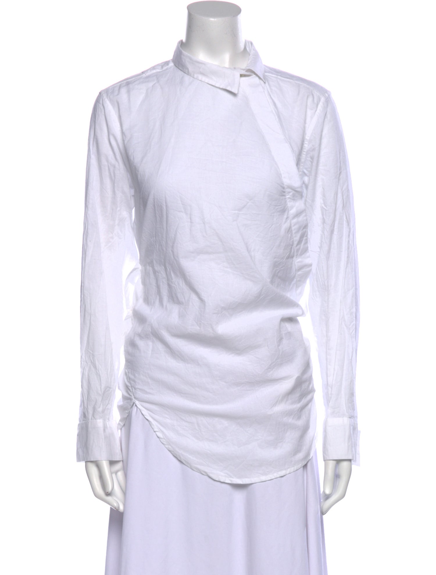 Ann Demeulemeester Mock Neck Long Sleeve Button-Up Top