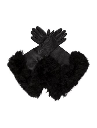 Ann Demeulemeester Leather Gloves with Fur Trim