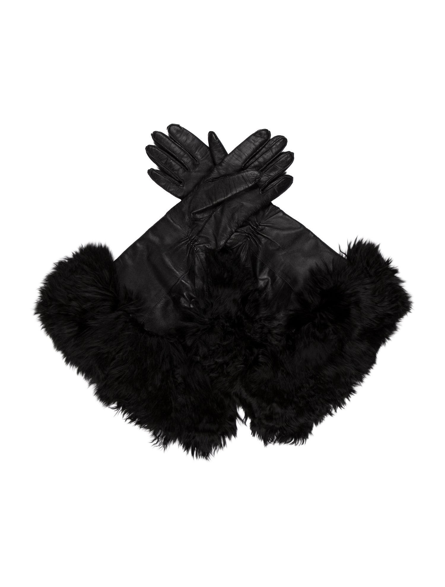 Ann Demeulemeester Leather Gloves with Fur Trim