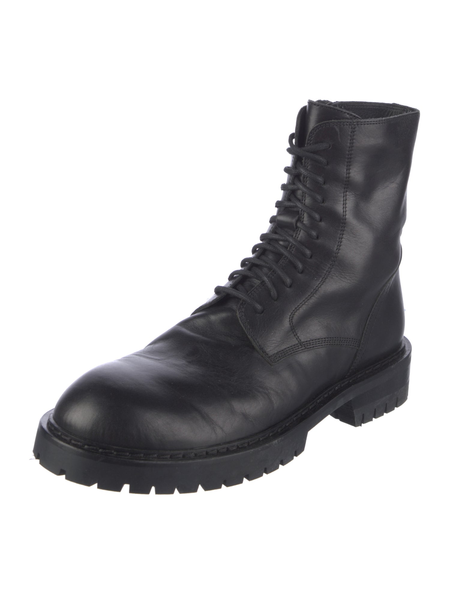 Ann Demeulemeester Leather Combat Boots