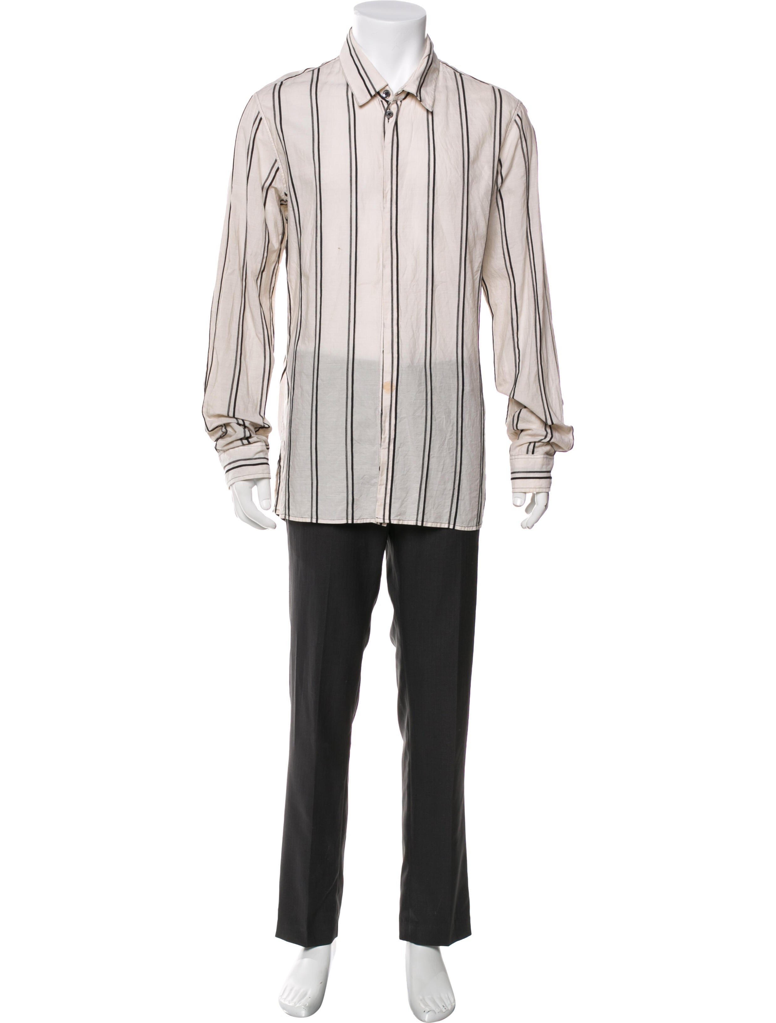 Ann Demeulemeester Striped Long Sleeve Dress Shirt