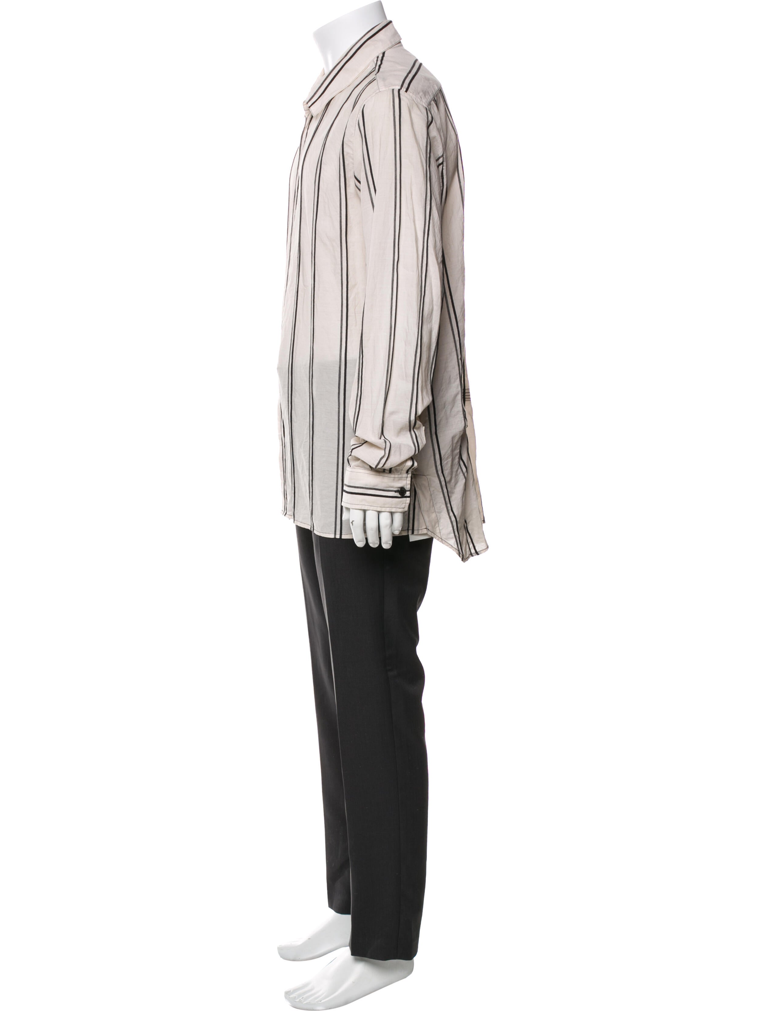Ann Demeulemeester Striped Long Sleeve Dress Shirt