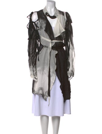 Ann Demeulemeester Silk Colorblock Pattern Tunic