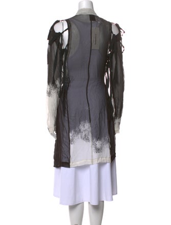 Ann Demeulemeester Silk Colorblock Pattern Tunic