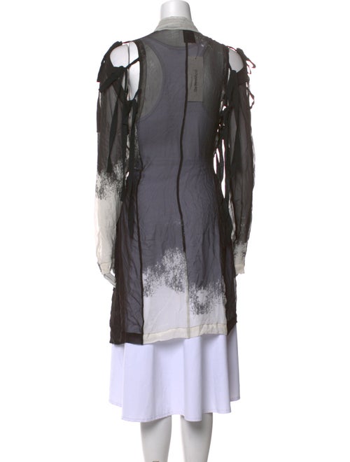 Ann Demeulemeester Silk Colorblock Pattern Tunic