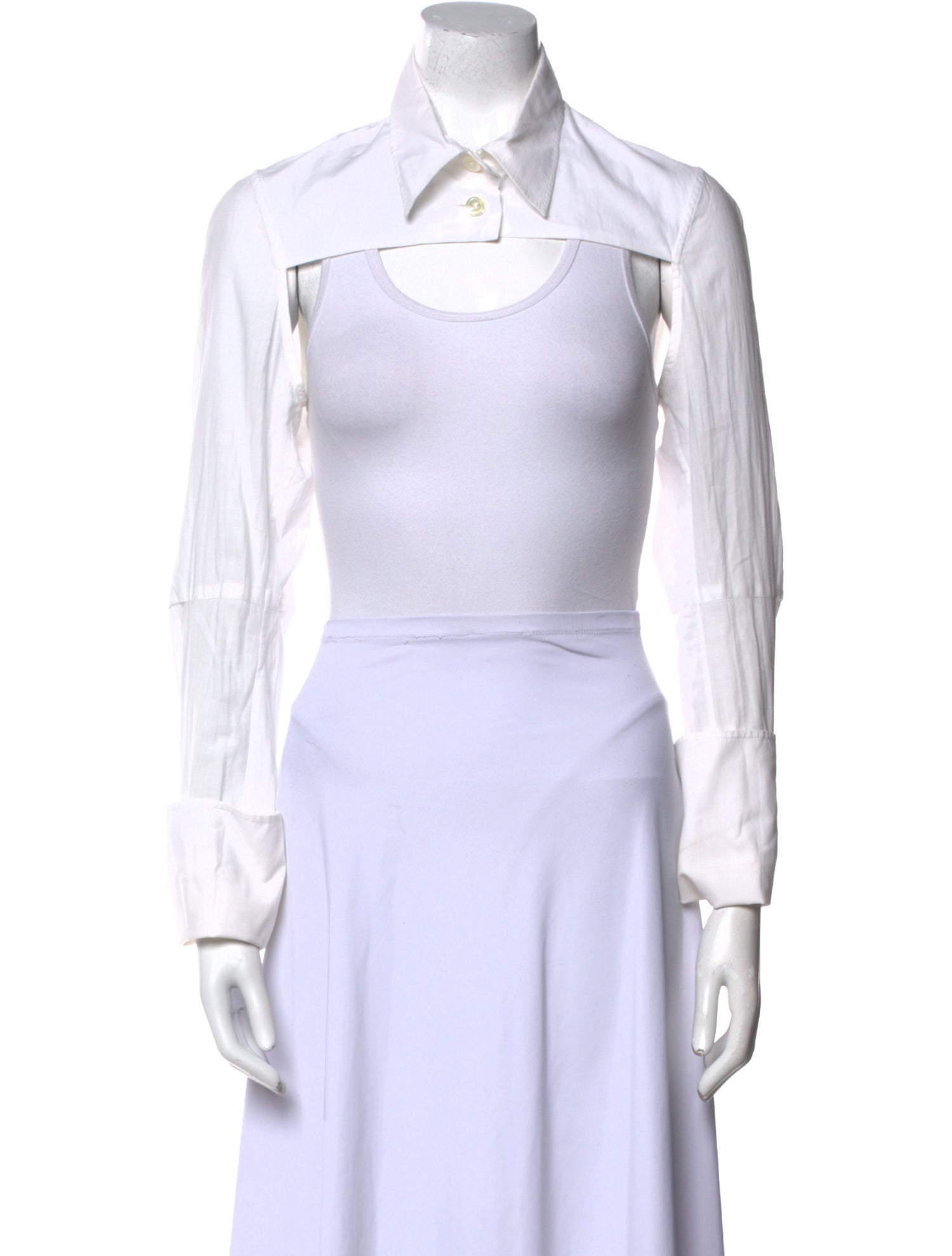 Ann Demeulemeester Long Sleeve Crop Top