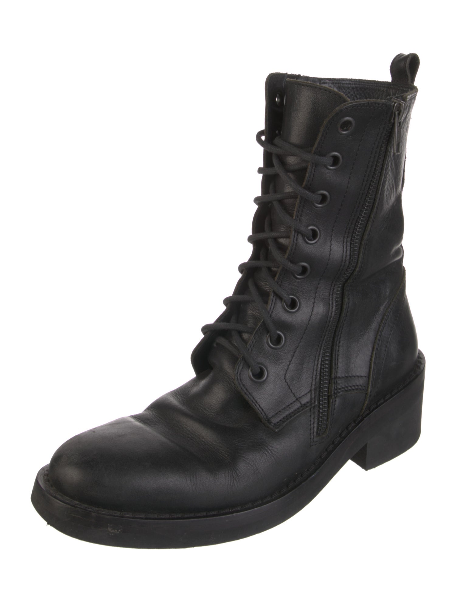 Ann Demeulemeester Leather Combat Boots