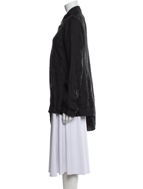 Ann Demeulemeester Silk Long Sleeve Button-Up Top