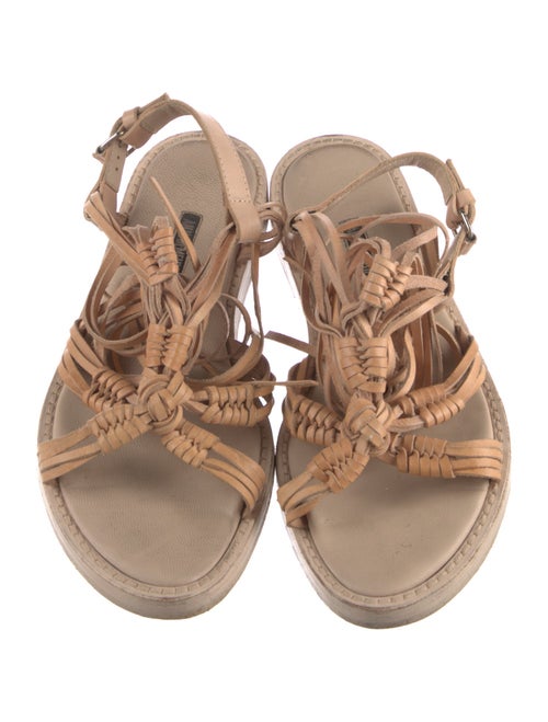 Ann Demeulemeester Leather Animal Print Gladiator Sandals