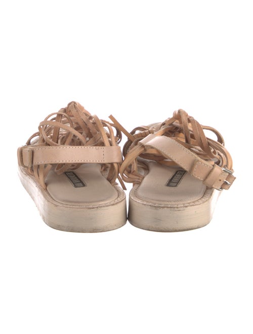 Ann Demeulemeester Leather Animal Print Gladiator Sandals