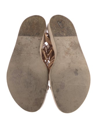 Ann Demeulemeester Leather Animal Print Gladiator Sandals