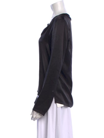 Ann Demeulemeester Silk V-Neck Sweatshirt