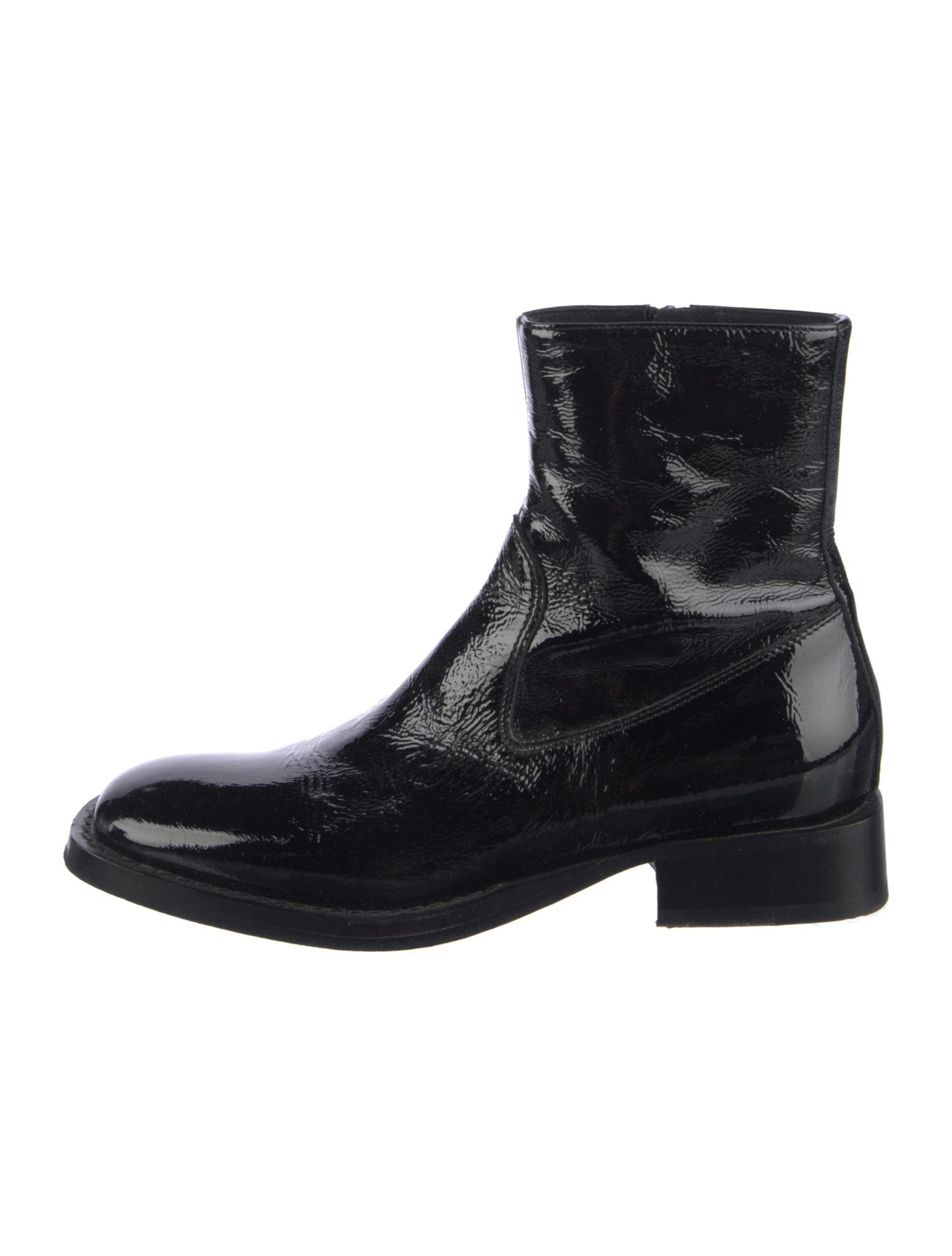 Ann Demeulemeester Patent Leather Combat Boots