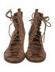 Ann Demeulemeester Leather Colorblock Pattern Lace-Up Boots