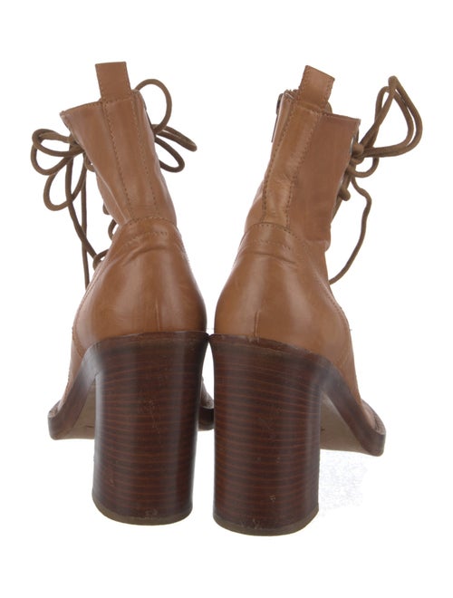 Ann Demeulemeester Leather Colorblock Pattern Lace-Up Boots