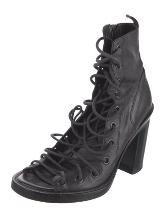 Ann Demeulemeester Leather Combat Boots