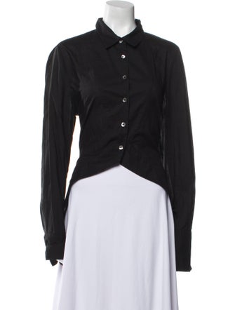 Ann Demeulemeester Long Sleeve Crop Top