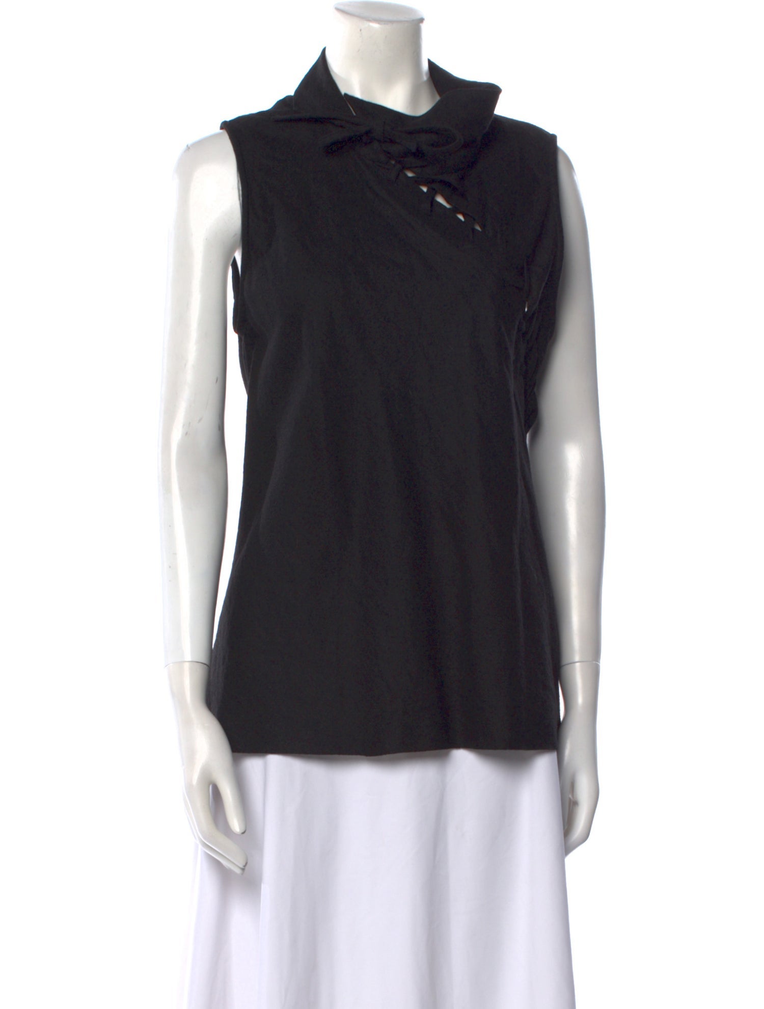 Ann Demeulemeester Virgin Wool Mock Neck Top