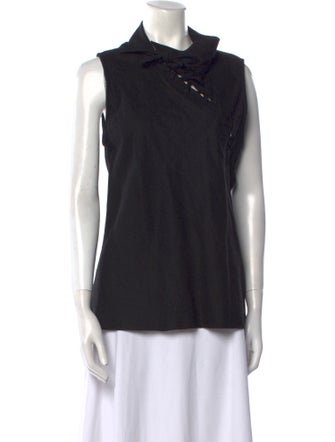 Ann Demeulemeester Virgin Wool Mock Neck Top