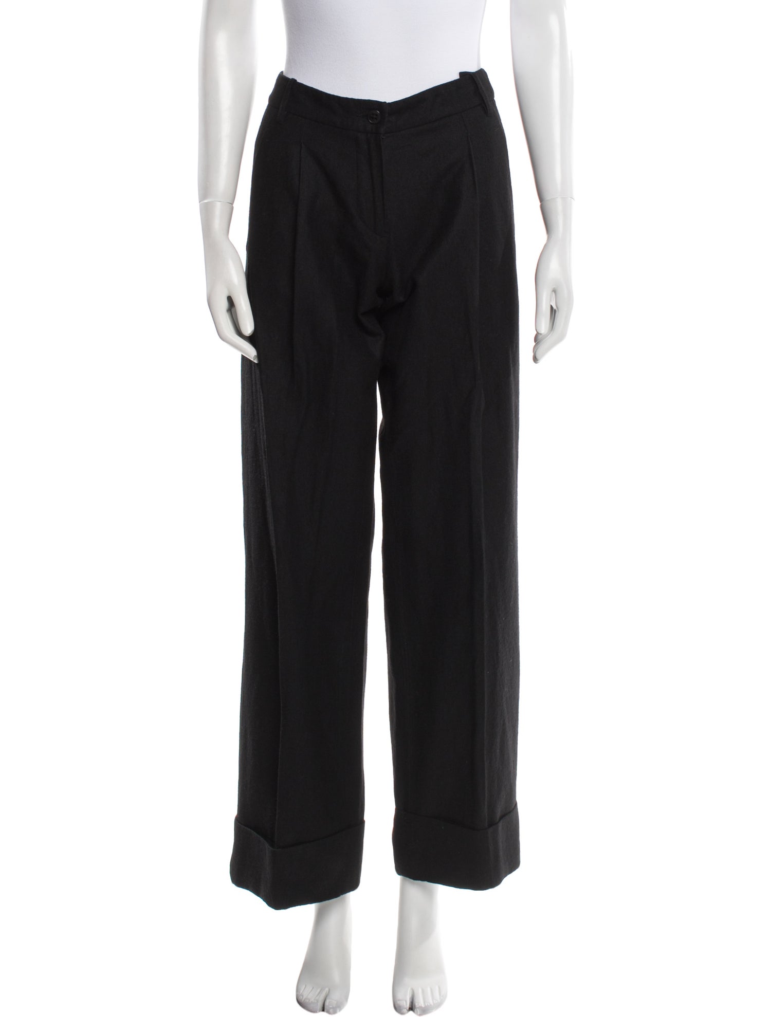 Ann Demeulemeester Virgin Wool Wide Leg Pants