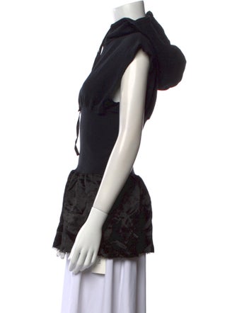 Ann Demeulemeester Mock Neck Short Sleeve Top