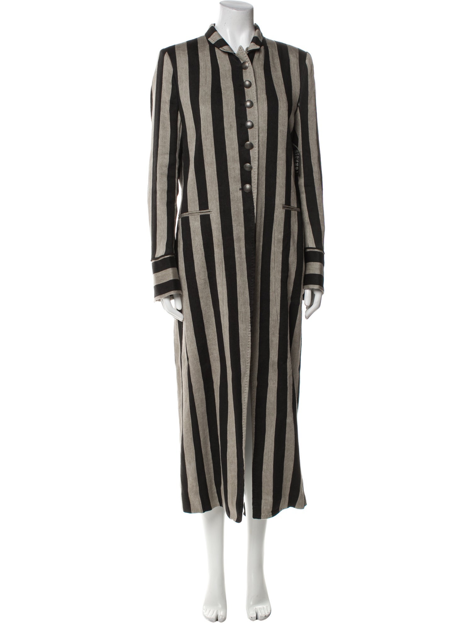 Ann Demeulemeester Linen Striped Coat