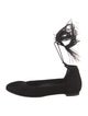 Ann Demeulemeester Suede Feather Trim Flats