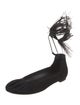 Ann Demeulemeester Suede Feather Trim Flats