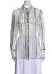 Ann Demeulemeester Silk Striped Button-Up Top