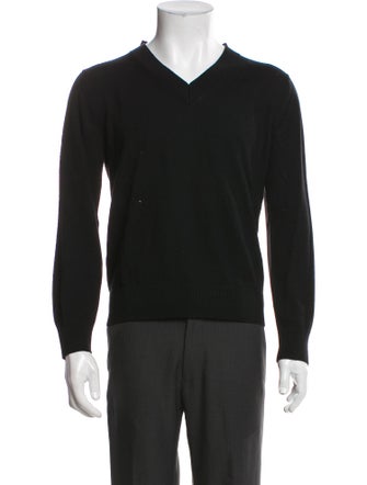 Ann Demeulemeester Virgin Wool V-Neck Pullover