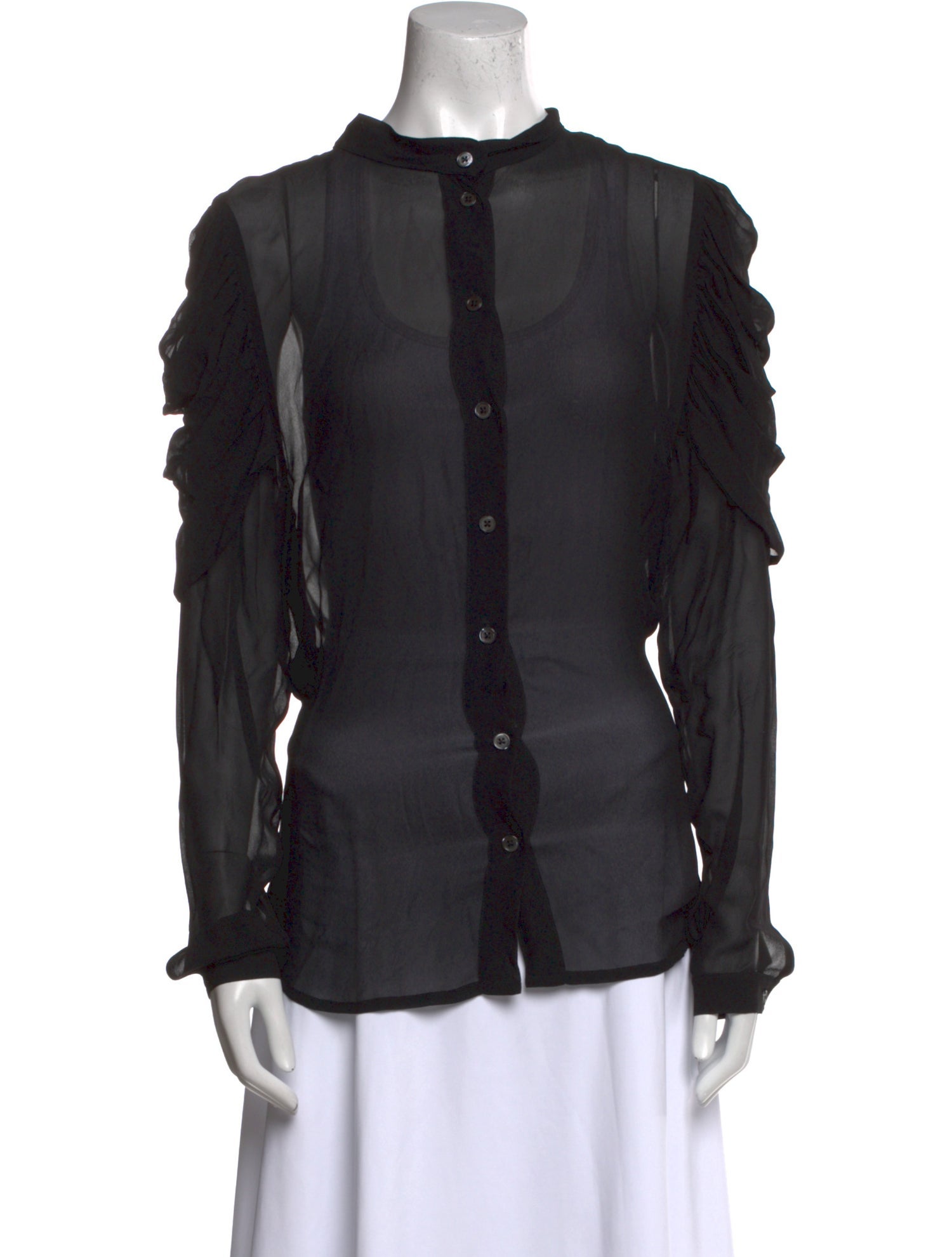 Ann Demeulemeester Mock Neck Long Sleeve Blouse